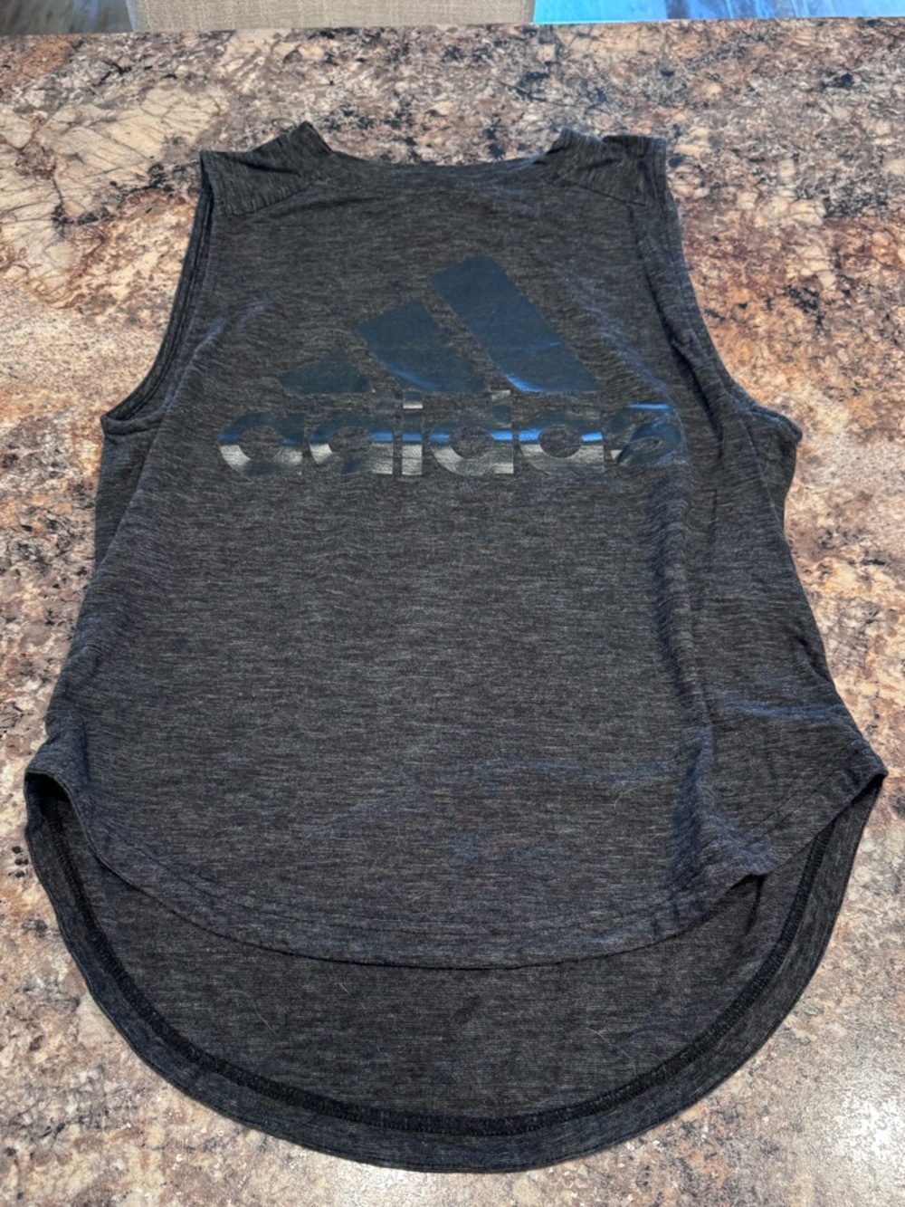 adidas Dark Heather Gray Logo Tank Top